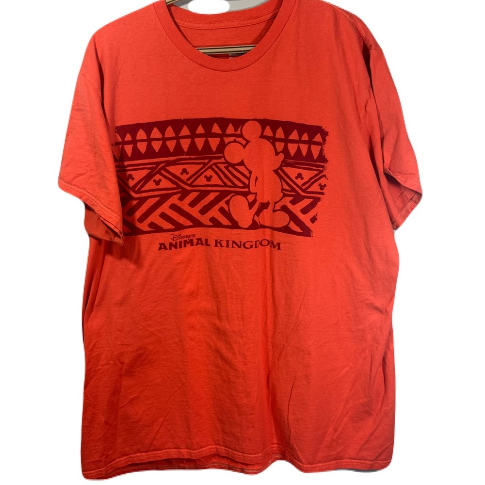 Vintage Nano Disney Park Animal Kingdom Mens 2XL Orange Mickey Mouse Shirt